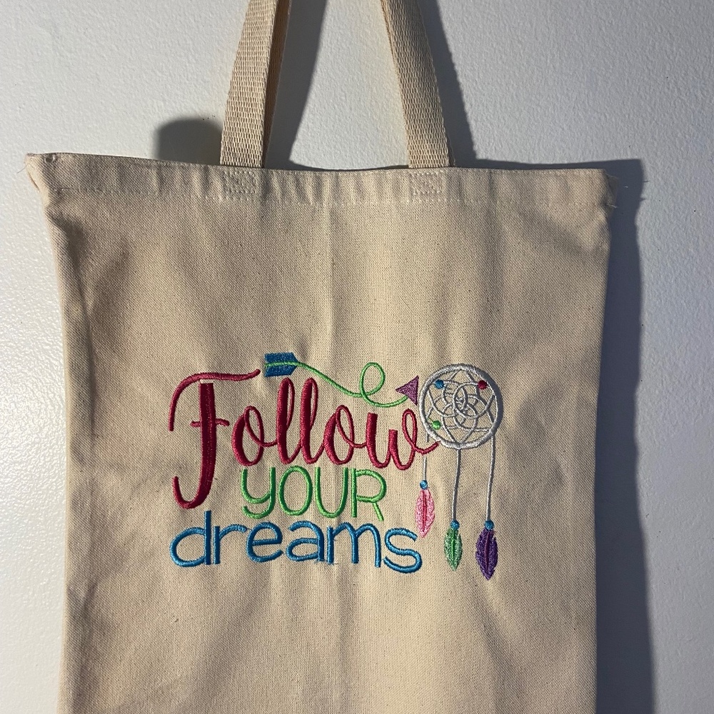 Tote Bag Embroidered Canvas New